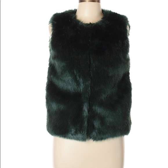 Green Faux Fur Vest by Topshop - Picture 2 of 2